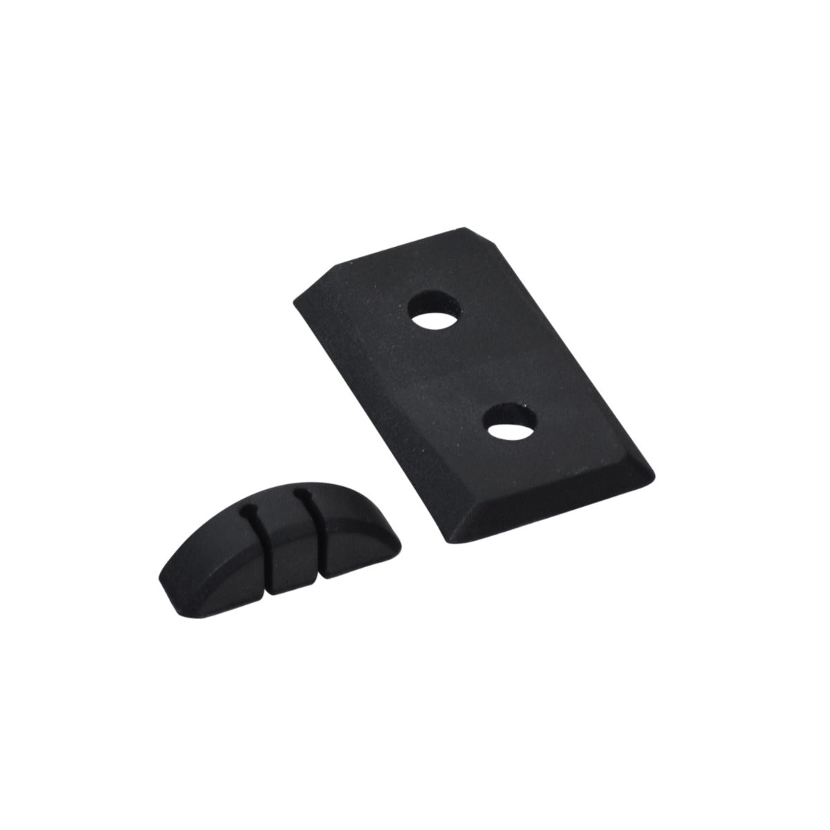 Gasket Set for Ninebot ES Electric Scooters, featuring a black rectangular gasket with holes and a small arched gasket, both made of flexible silicone to protect scooter internals.