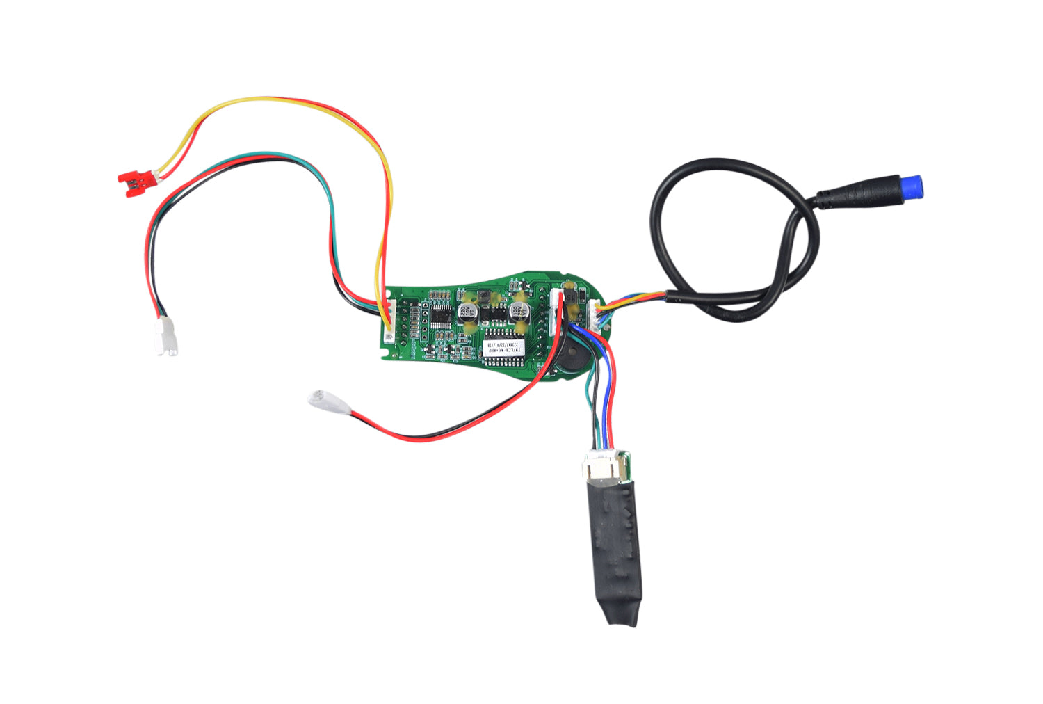 LCD Speedometer & Power Button for the Swagtron Swagger 5 Elite Folding Electric Scooter, showing a circuit board with multiple wires and electronic components, part of the handlebar-mounted assembly.