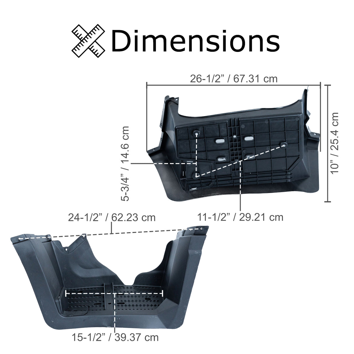 Foot Platforms for the Coleman AT200-B ATV, shown as a pair of black plastic components with pre-drilled holes and toothed central sections for enhanced grip.