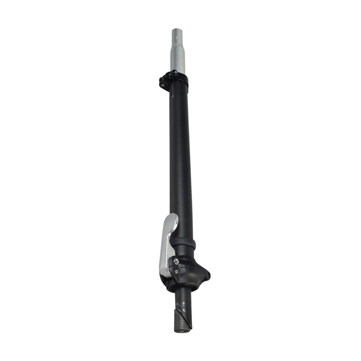 Seat Post Assembly for the Hiboy® S2 Pro Electric Scooter, featuring a black and silver metal pole with a folding hinge, fold release lever, wedge, and upper post adjustment clamp.