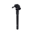 Suspension Seat Post with Lever for the HeyBike Ranger Electric Bicycle, featuring a built-in shock with a black rubber boot, matte black metal tube, and glossy black seat bracket and adjustment lever.