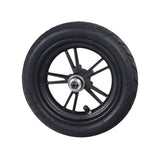 Front Wheel Assembly for GOTRAX Apex & Apex XL Electric Scooters featuring an 8-1/2x2 tire on a 5-spoke black plastic rim with pre-installed 6001RS bearings.