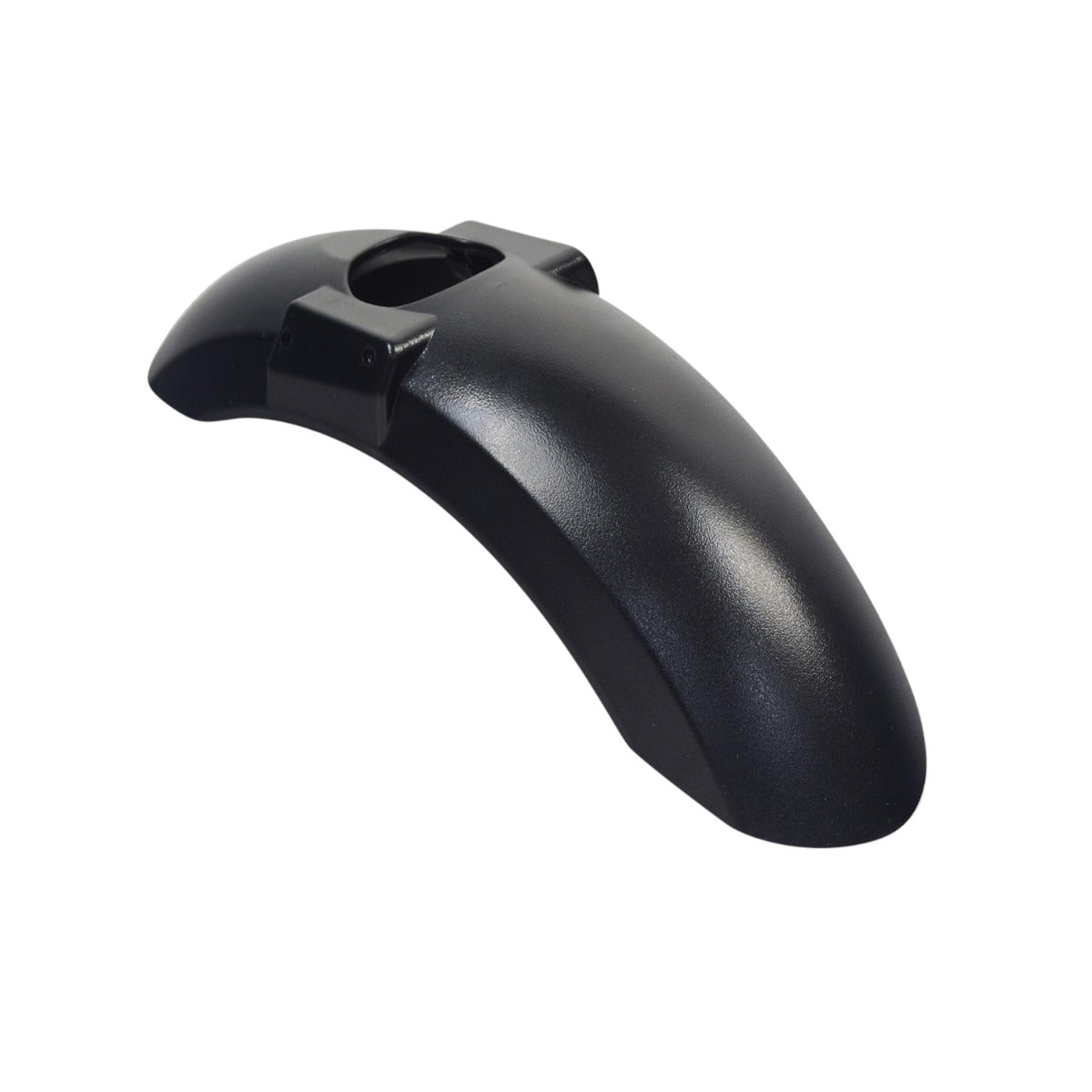 Front Fender for GOTRAX Apex & Apex XL Electric Scooters: a black, durable ABS plastic fender designed to prevent splashes, shown with a central hole, perfect for replacing original scooter fenders.