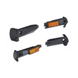 Deck Bumper Kit for the GOTRAX XR Elite Electric Scooter featuring four matte black plastic bumpers with pre-installed orange reflectors and pre-drilled mounting holes for easy installation.