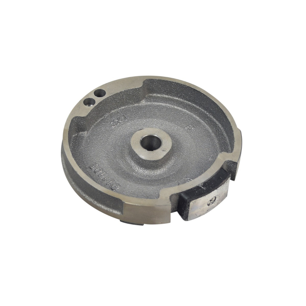 Single Magnet Flywheel for 79cc Engines, featuring a round metal design with a central conical mounting hole, compatible with Predator 79cc engines.