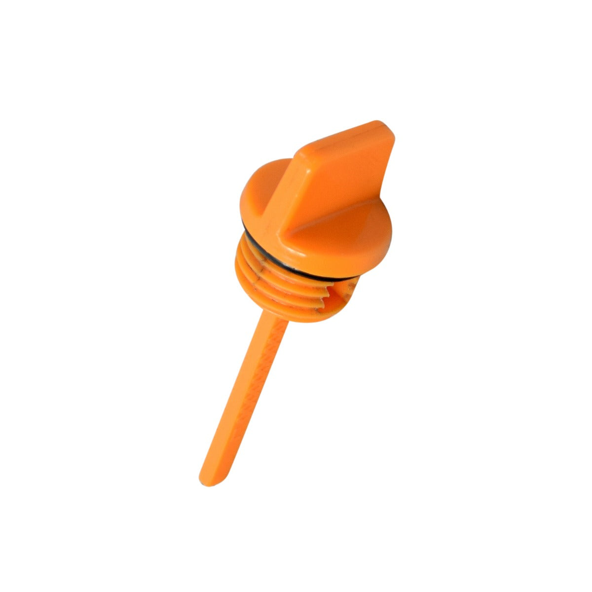 Oil Dipstick for the Massimo MM-MB100 Mini Bike, featuring an orange plastic body with a black handle and high/low level marks, designed to seal and protect the engine's oil tube.