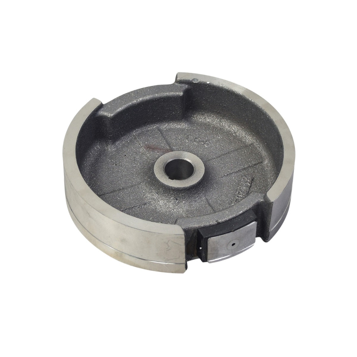 Flywheel Magnet for the Predator 212cc GHOST Racing Engine, a round metal object with a central hole and keyway slot, suitable as a replacement flywheel.