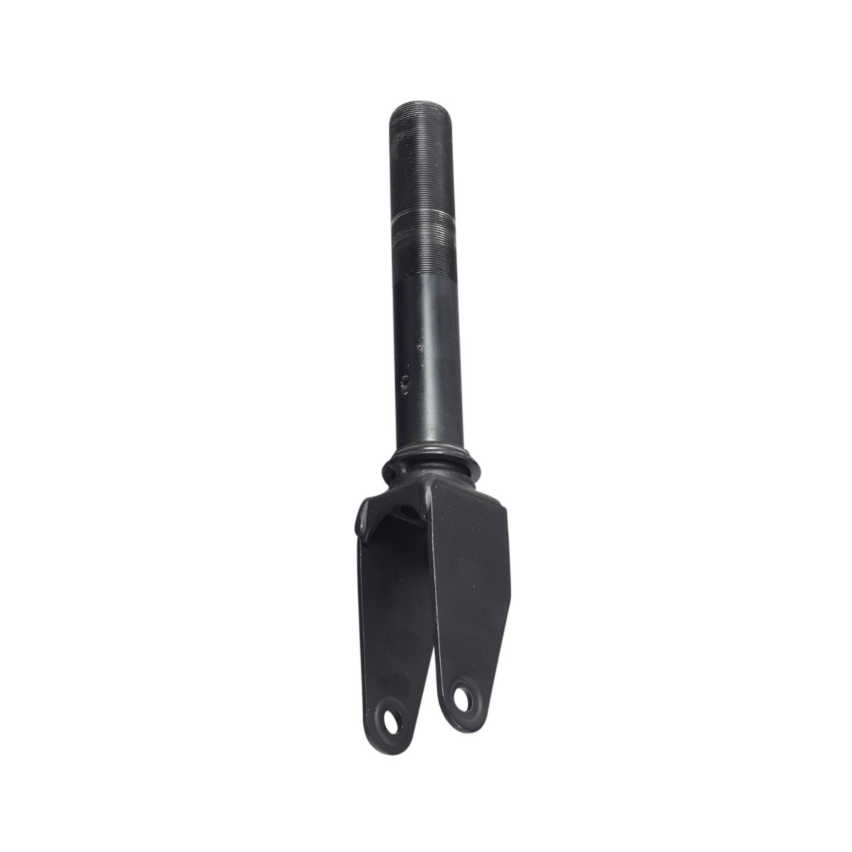 Front Fork for the Hyper Toys 12 Volt Jammer Electric Scooter, a black metal object with a long handle designed to hold and steer the front wheel accurately and safely.