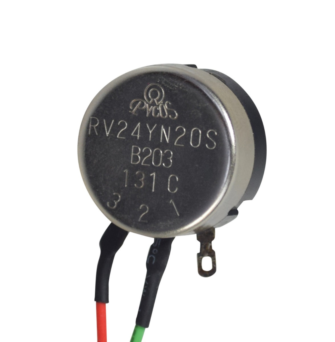 Speed Potentiometer for the EV Rider Transport AF (S19AF) mobility scooter, showing a round metal object with wires, a close-up of a logo, and numbers on a black surface.