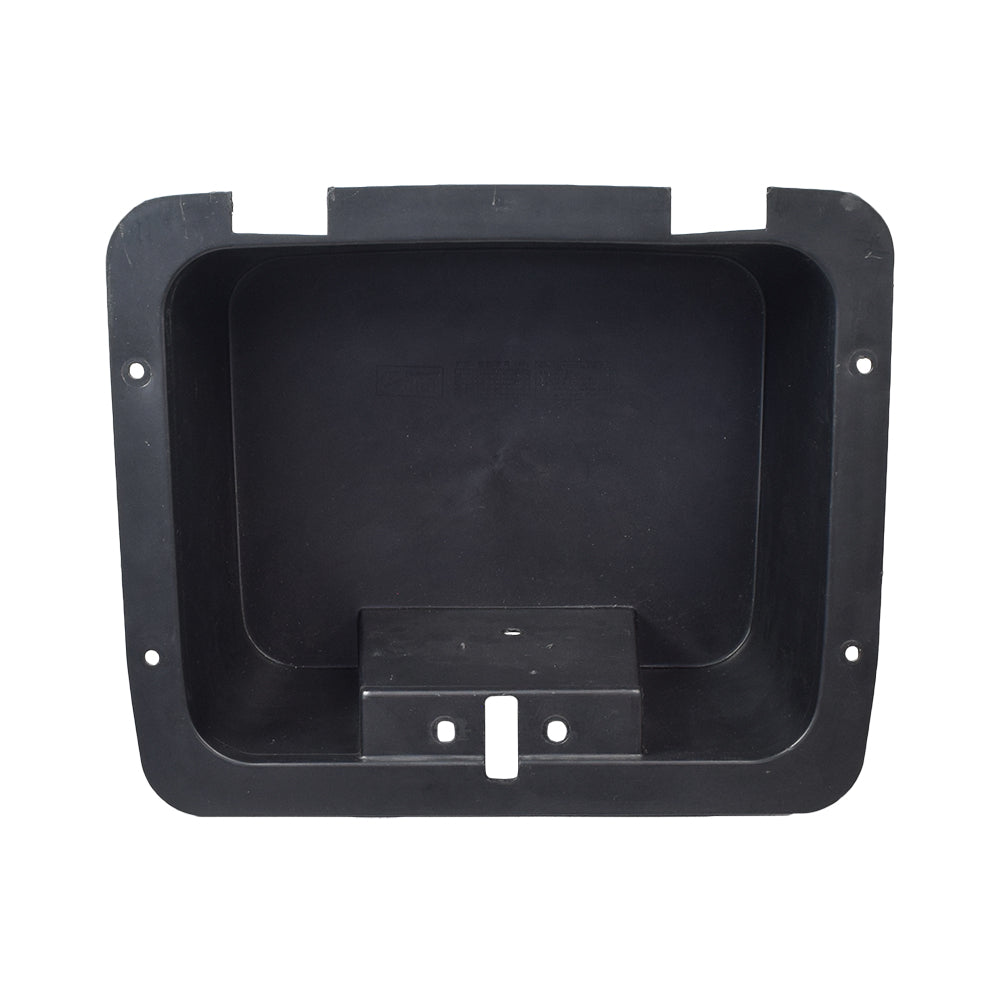 Storage Liner for eWheels EW-36 & EW-36 Elite Scooters, a black plastic box with a hole designed for discreet storage under the seat, providing access to the circuit breaker.