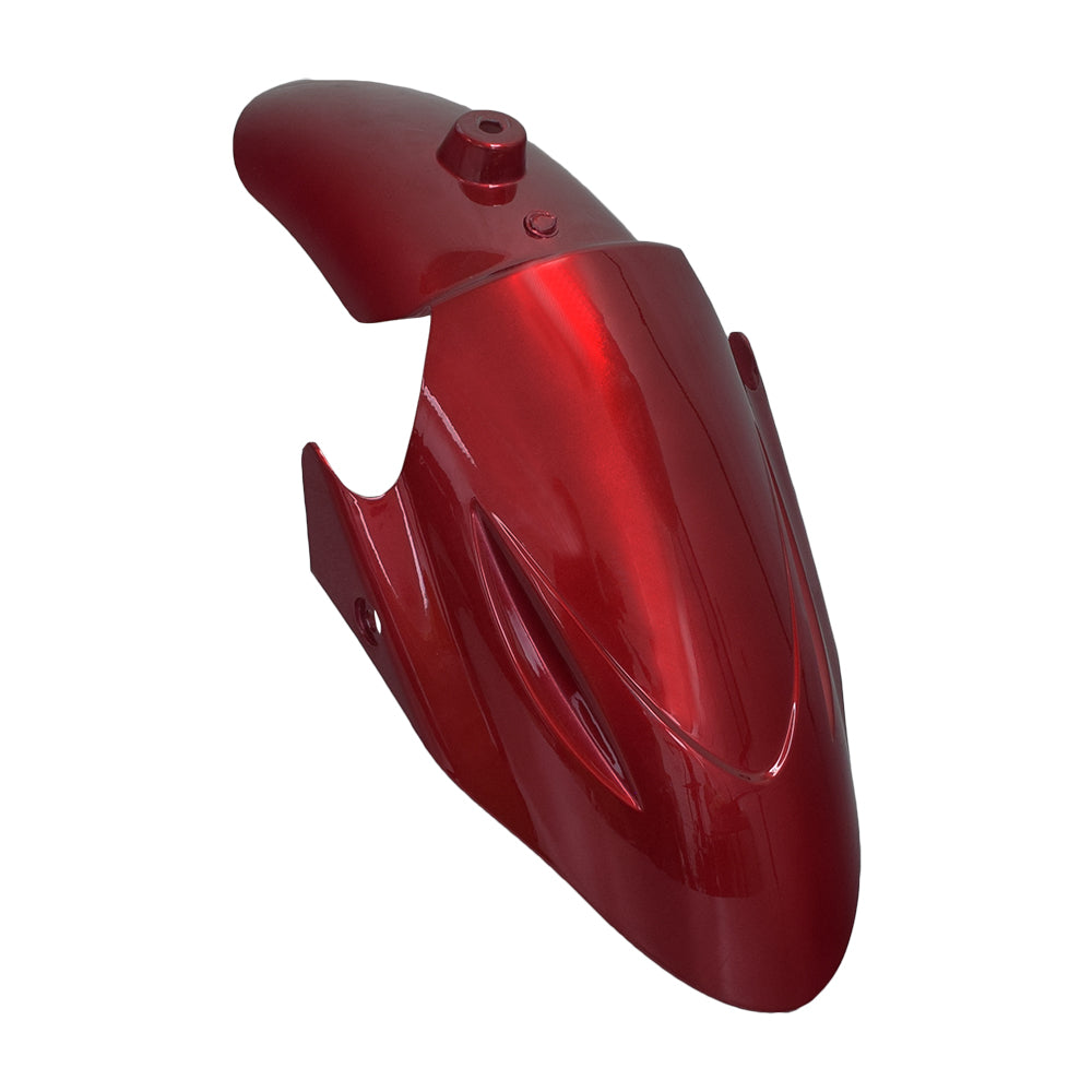 Front Wheel Fender for eWheels EW-36 & EW-36 Elite Scooters - a red plastic component designed to shield the front wheel from mud and dirt, featuring a central hole for mounting.