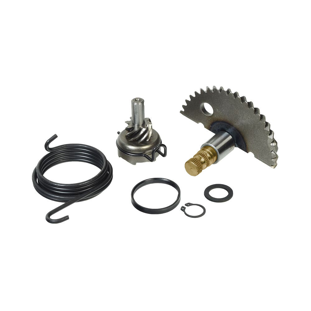 Kick Start Shaft & Gear Assembly for 50cc GY6 139QMB Scooter Engines showing a metal gear with a coiled wire and hook, essential for various scooter and ATV models.