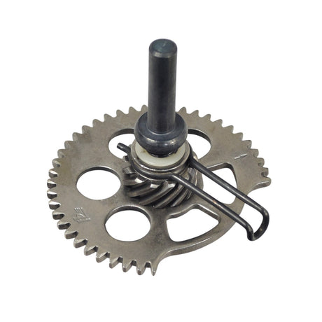 Rear Idler Cog Sprocket Complete for 125cc GY6 QMI152/157 and 150cc GY6 QMJ152/157 Engines, showcasing a metal gear with a rod and various components including a shaft, washer, pin, and spring.