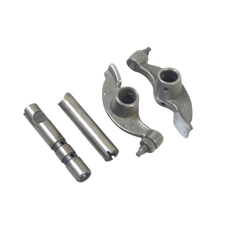 Rocker Arm Assembly for 125cc GY6 QMI152/157 and 150cc GY6 QMJ152/157 Engines, showing a close-up of metal parts including levers and rods essential for engine valve operation.