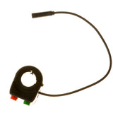 Multi-Control Switch for Electric Bike Conversion Kits, featuring a black electronic device with a wire, designed for horn and electric cruise control functions, shown in a close-up view highlighting its compact and sleek design.