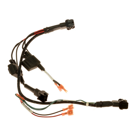 Close-up view of the Electronic Charger Harness for the Jazzy 1101, 1113 ATS, and 1122 power chairs, showcasing multiple intertwined wires essential for the Remote Plus on-board charger configuration.