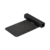 Elevating Leg Rest Bracket for the PaceSaver Scout Boss 4.5, featuring a black metal plate with multiple holes, designed for either side of the power chair.