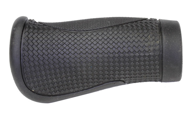 Ergo Ridge Handlebar Grip featuring a textured black rubber surface designed for enhanced grip and comfort. Ideal for various scooters and bicycles, enhancing both functionality and riding experience.