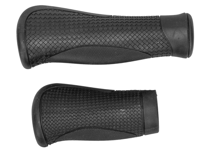 Close-up of the Ergo Ridge Handlebar Grip, showcasing its black rubber cushion with ridge design for enhanced grip, suitable for various scooters and bikes.