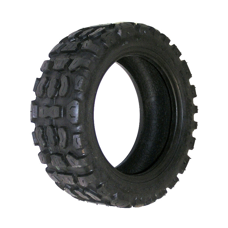 90/65-6.5 Pneumatic Tire with Knobby Tread for Gas Scooters & Mini Pocket Bikes, showcasing deep treads, ideal for off-road use. Suitable for models like EVO, UberScoot, and MotoTec.