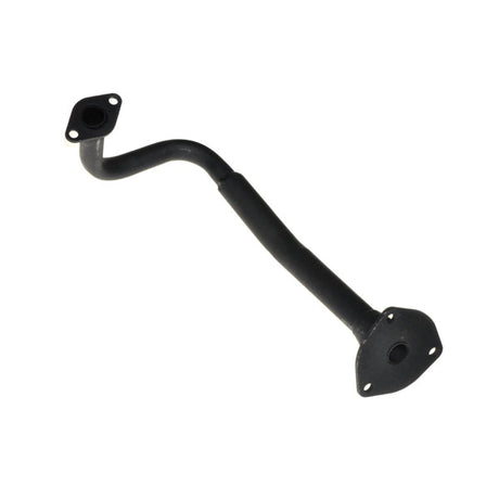 Exhaust Pipe Assembly for the Baja Sun City 50 (SC50/SC50P/SC50QJ/SC50S) scooter, featuring a black metal pipe with multiple holes, designed for replacement without the muffler, gasket, or hardware.