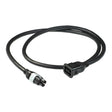 0.9 Meter Joystick Extension Cable for Dynamic Shark and SPJ+ Joysticks, featuring a black cable with connectors on each end for Invacare power chairs.