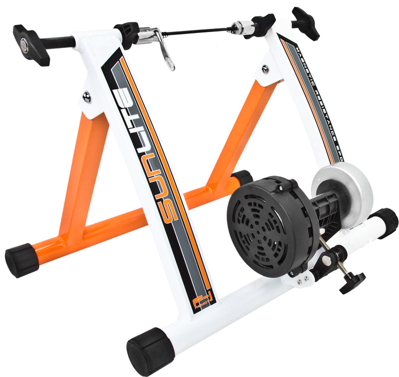 Forza F-2 Bicycle Resistance Trainer featuring a stable heavy-duty steel frame and a quiet magnetic resistance unit, ideal for converting your outdoor bike into a versatile indoor exercise machine.