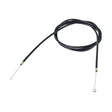 65 Bicycle Rear Brake Cable for Schwinn Meridian Trikes, featuring a black cable with silver metal tips, coiled in a circle, suitable for various lengths from 60 to 65.