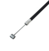 Close-up of an 18 Scooter Brake Cable featuring a black sleeve with visible metal rod and silver tool components, designed for gas and electric scooters.