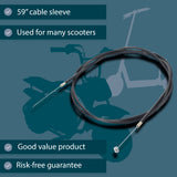 59 Scooter Brake Cable shown in close-up, highlighting its durable construction. Ideal for various gas and electric scooters, the cable is depicted coiled and ready for installation.