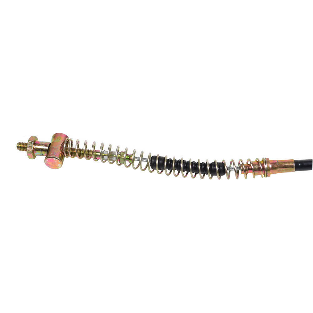 Brake Cable for the Baja Mini Bike MB165 & MB200 (Baja Heat, Mini Baja, Baja Warrior), featuring a close-up of its metal hose, screw, bolt, and spring components.