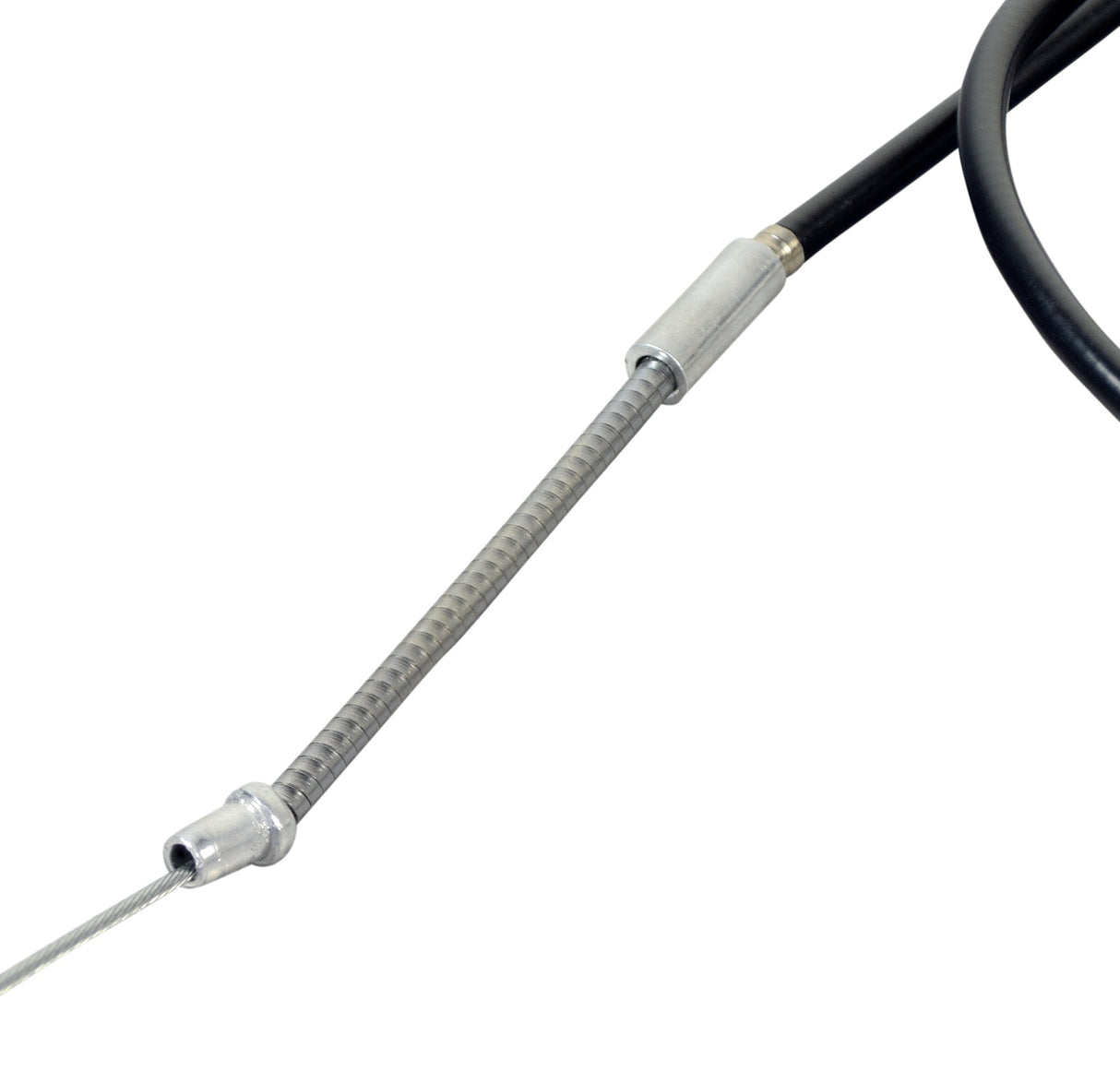 Close-up of the front brake cable for the Swagtron EB5 Pro Electric Bike, showing the metal rod and cable details essential for safe bike operation.