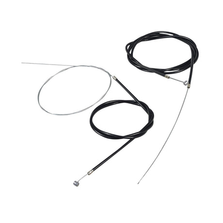 Brake Cable Set for the GOTRAX EBE1 Folding Super Sport Bike 16, featuring close-up views of two black cables with metal ends, designed for the front and rear brakes.