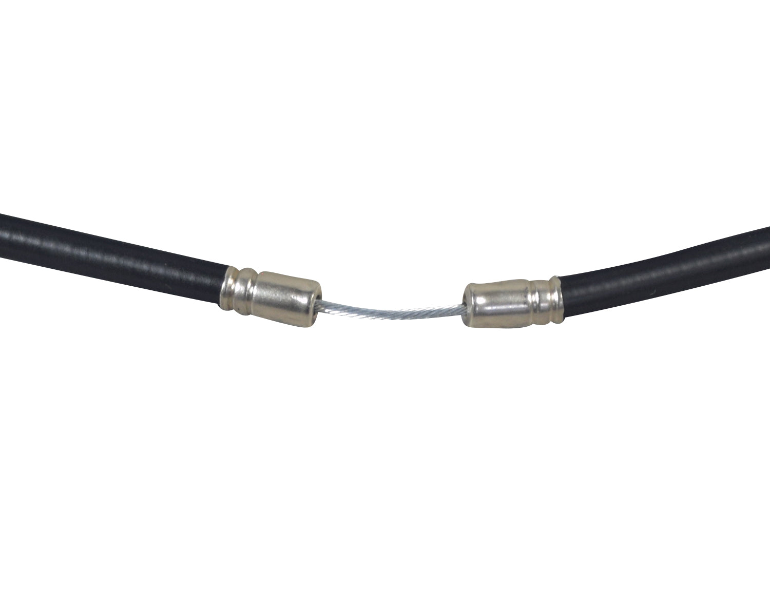 Rear Brake Cable for the Swagtron EB6 Bandit Fat Tire Electric Bike (Original), featuring a black and silver cable with a two-piece sleeve, visible in a close-up.