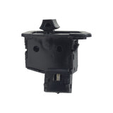 Blinker/Flasher Switch for street gas scooters, 50cc-250cc, featuring a black plastic body with a central button and circular hole. Close-up highlights its compact and functional design.