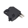 Brake Light Switch 2-Pin for scooters with GY6 engines, featuring a black plastic body and two 8 mm metal pins, ideal for disc brake systems.