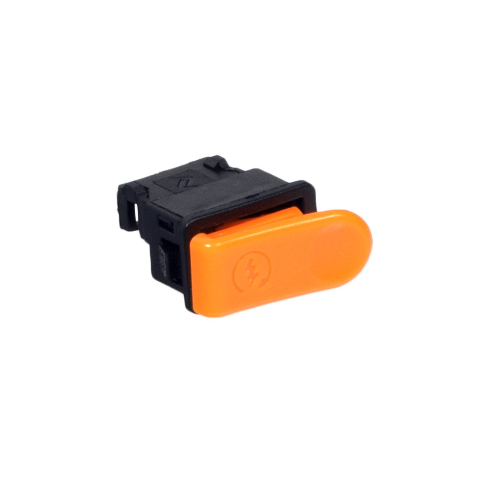 Close-up of the Orange 2-Pin Starter Switch for 50cc, 150cc, & 250cc ATVs, Go-Karts, & Scooters, showcasing its distinct bright orange color and simple 2-pin connector for easy installation.