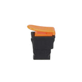 Orange 2-Pin Starter Switch for 50cc, 150cc, & 250cc ATVs, Go-Karts, & Scooters, shown as a compact black and orange component with two pins, designed for easy installation.