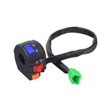 3 Function Handlebar Switch Assembly for 90cc, 110cc, & 150cc ATVs, featuring a black switch with distinct green and blue buttons, designed for engine control on compatible ATV models.