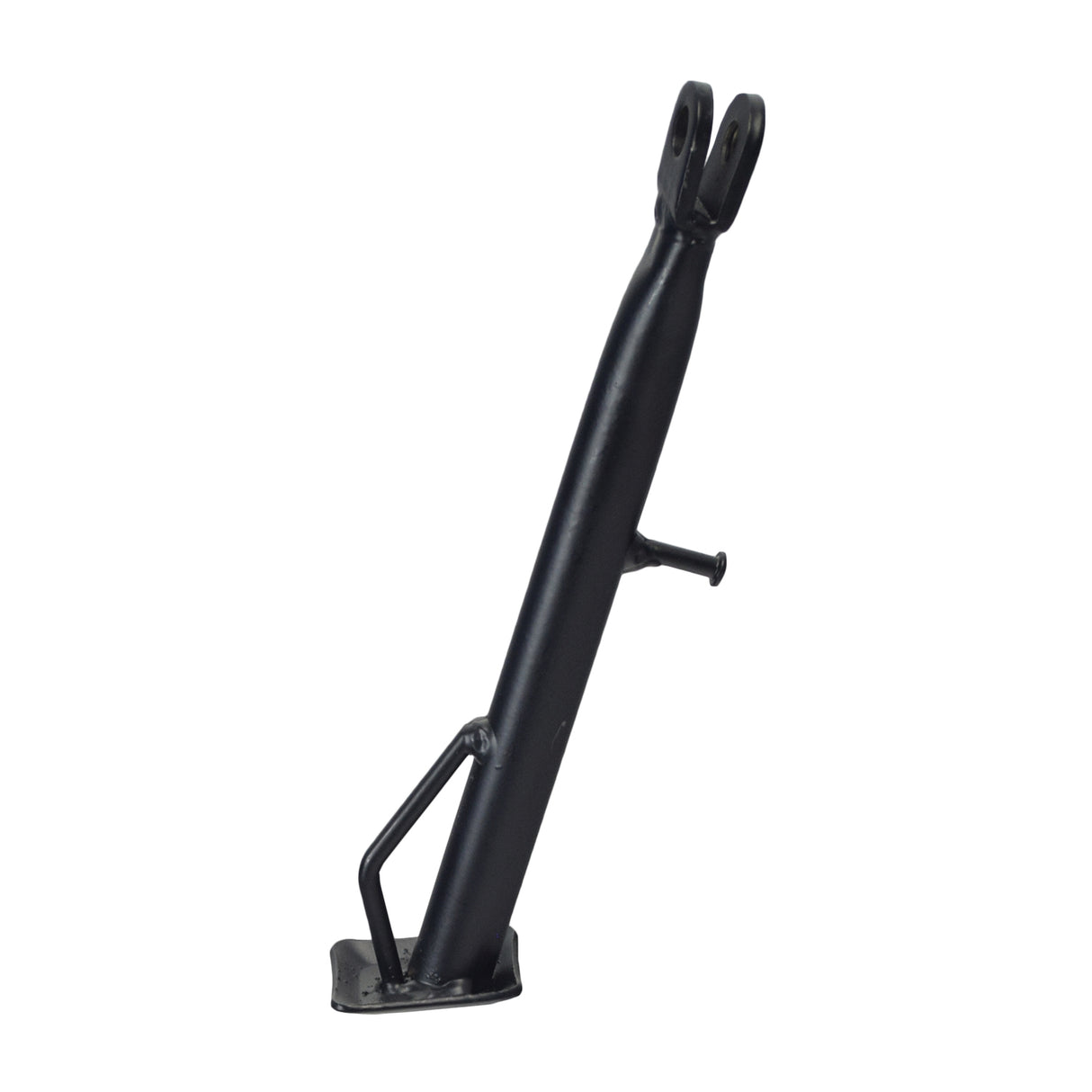 230 mm Kickstand for 70cc, 90cc, & 110cc Dirt Bikes featuring a sturdy black metal construction with a screw and handle, suitable for mid-size dirt bikes.