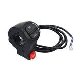 Dual Function Light & Horn Switch for the Gyroor C3 Electric Bike, featuring a red horn button and light switch on a black unit, with three attached wires and a 3-pin connector.