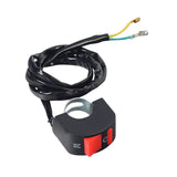 On/Off Kill Switch for the Fit Right DB003 40cc 4-Stroke Mini Bike, featuring a prominent red button on a black switch with attached cables and connectors.