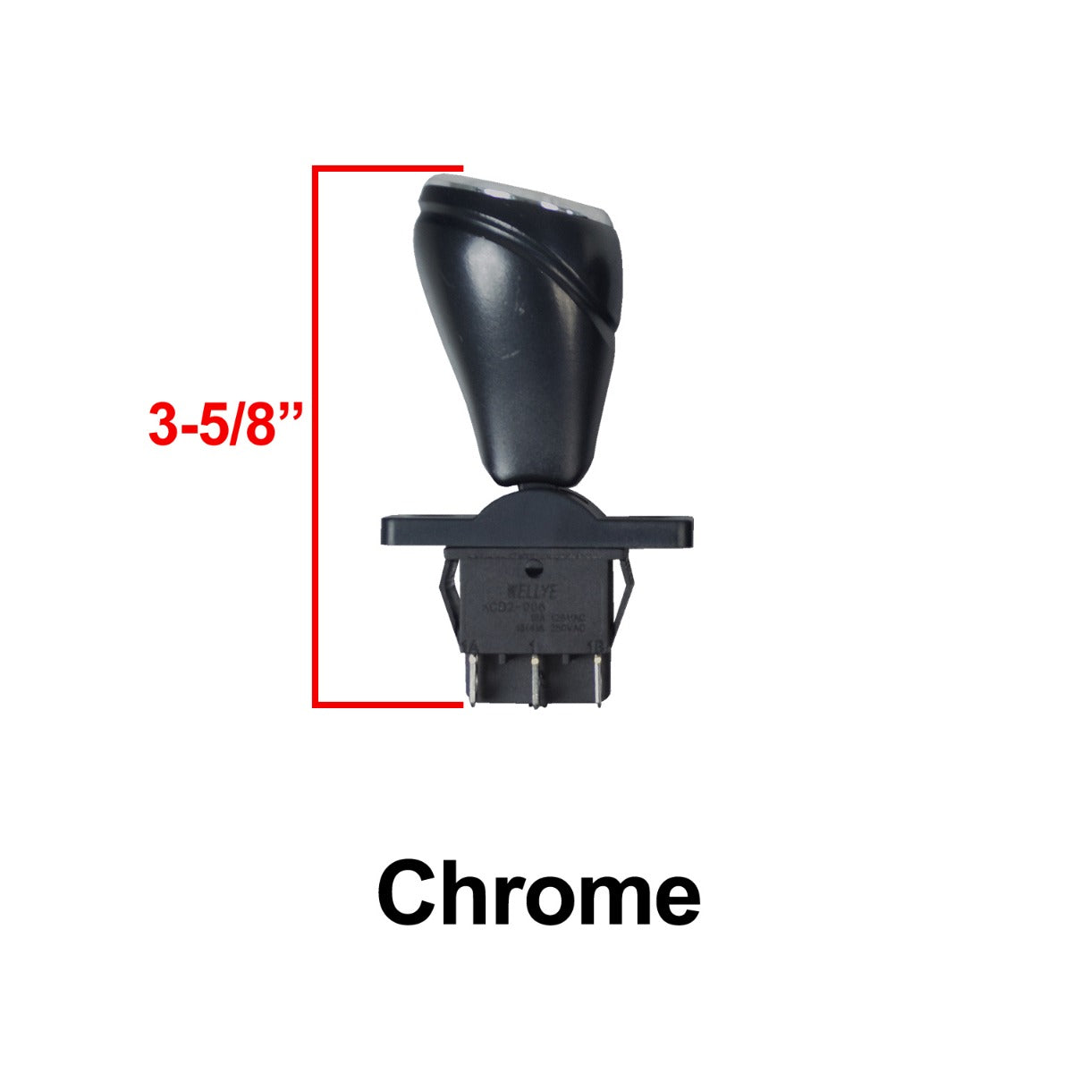 3-Position Joystick Switch for Ride-On Toy Bumper Cars, featuring a close-up of a black-capped joystick with red lines, highlighting its Forward/Stop/Back toggle mechanism.