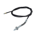 56-3/8 Brake Cable for Scooters and Mini Bikes, featuring a robust black cable with a coiled metal spring near the connector, suitable for gasoline engines in the 6.5 HP class.