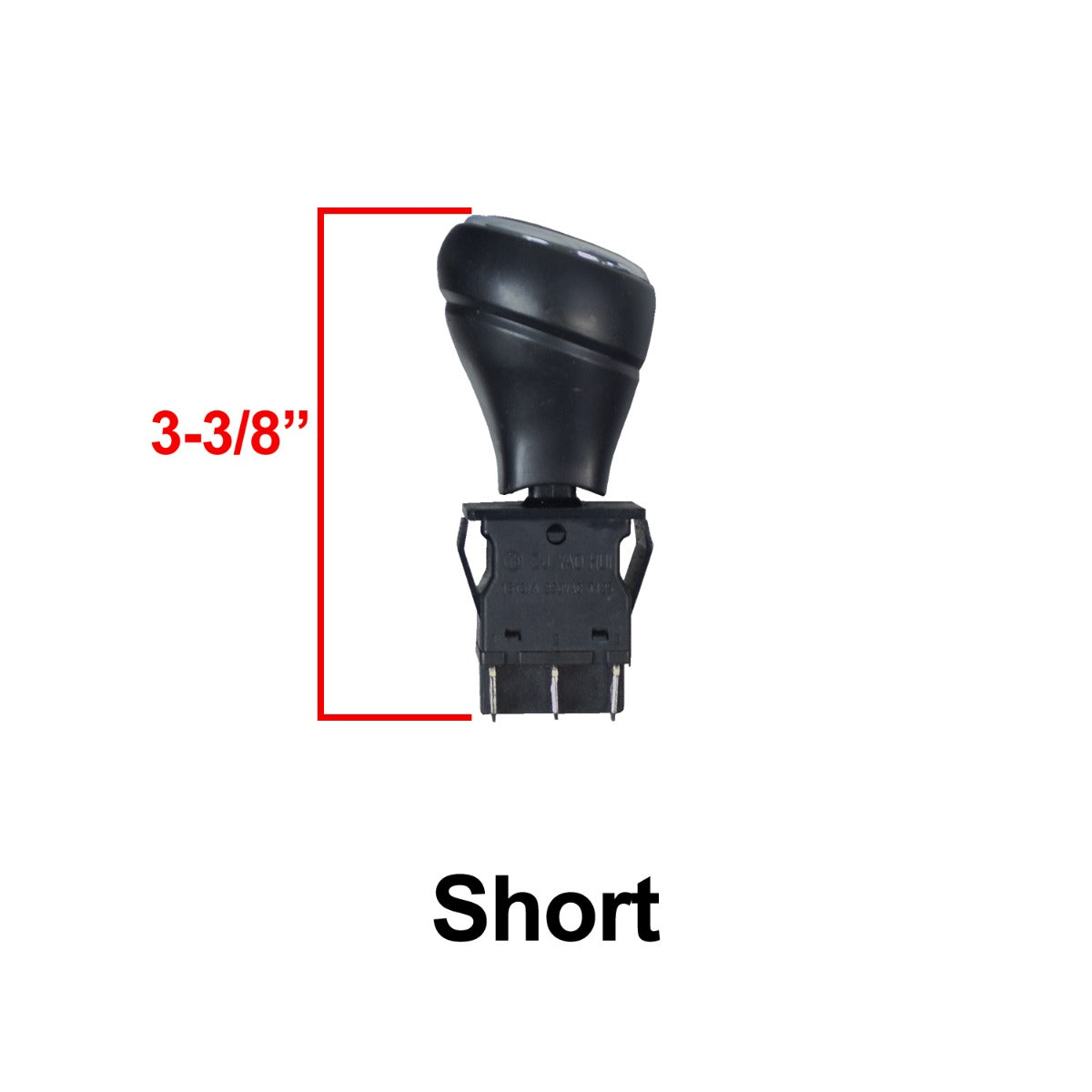 3-Position Joystick Throttle Switch for the Kidzone Ride-On Toy Bumper DIY Race Car, featuring a short joystick with a simple Forward/Off/Reverse toggle and six slide-on connectors.