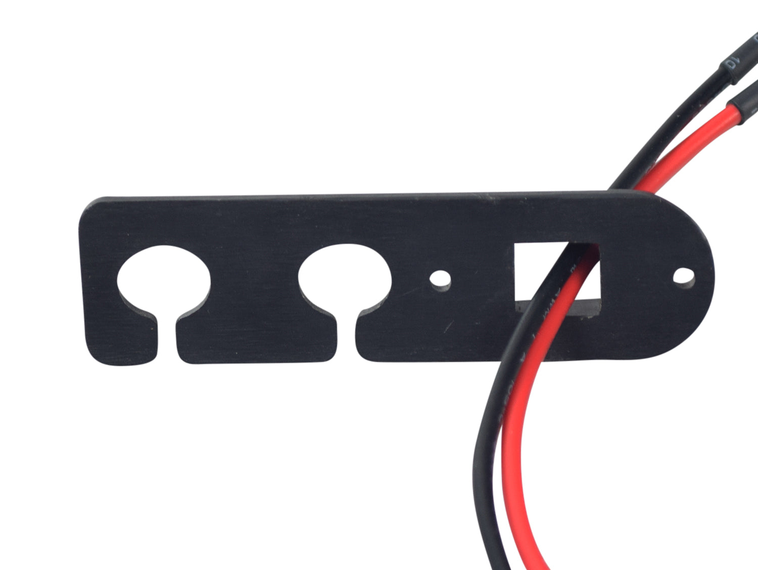 Minimoto Sport Racer 2-Wire Charger Port Assembly featuring close-up of a black and red cable with white circle detail on a black surface.