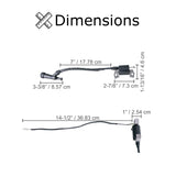 Ignition Coil for the Coleman RB200 212cc Mini Bike, shown in a detailed diagram with close-up views of the black cable and electrical components, illustrating its compact design and mounting hole spacing.