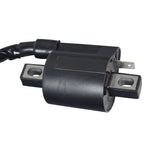 Ignition Coil for Baja Wilderness Trail 250 (WD250) ATV - VIN Prefix LAPS, featuring a black electrical device with a wire and connector, essential for the ATV's ignition system.