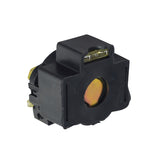 Starter Relay (Solenoid) with Fuse for 250cc ATVs & Dirt Bikes featuring a compact black square body with a visible yellow circular component.