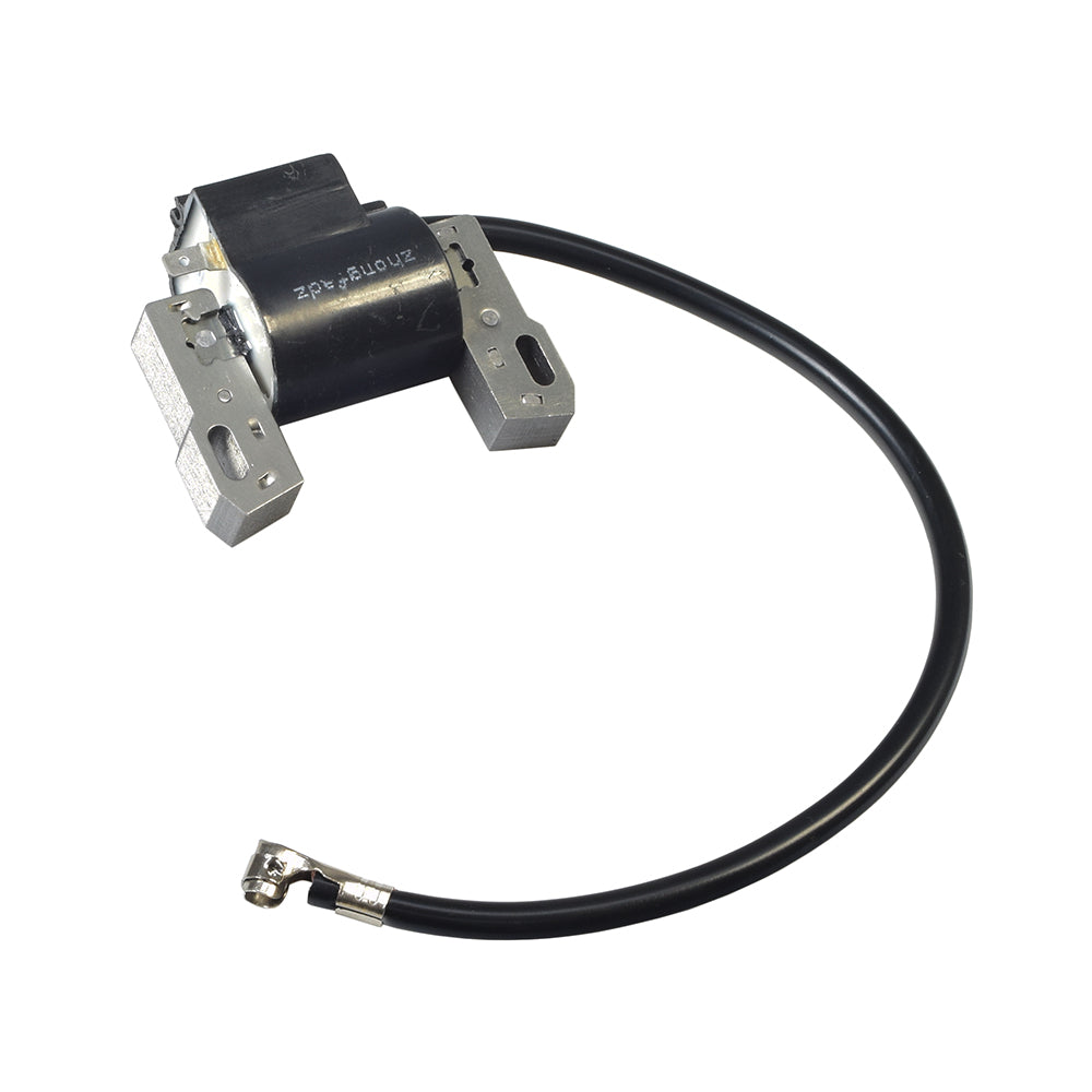 Ignition Coil (492341) Solid State Module for 13 Hp - 15 Hp Briggs & Stratton Vertical Shaft Engines, featuring a black and silver electrical device with a connected black wire.